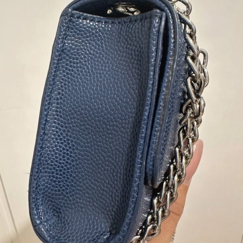 Valentino crossbody bag like new, dark blue with silver chain