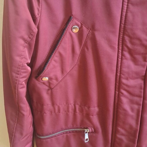 Pull & Bear women's jacket like new, burgundy with hood