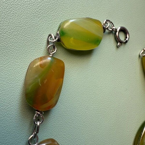 Vintage handmade silver 800 bracelet used with stones