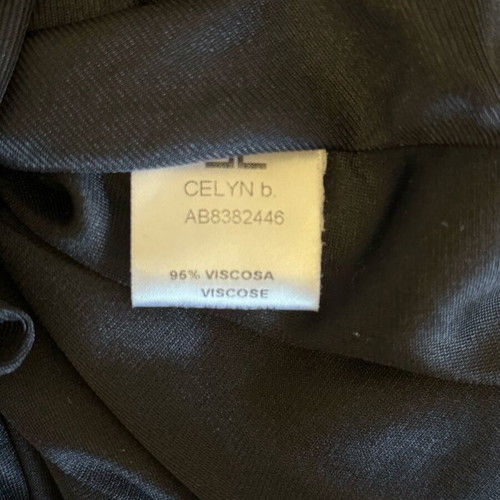 Celyn b. black viscose dress with long sleeves and gold detail