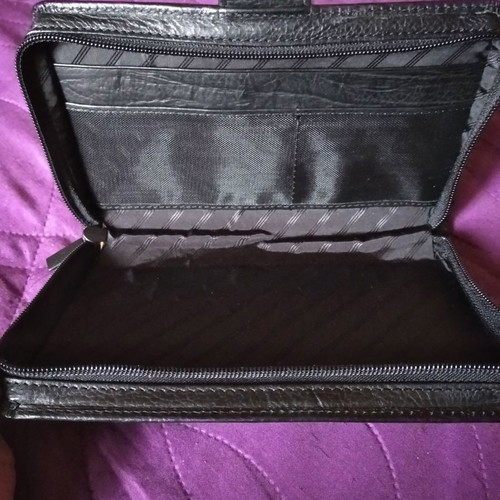 Organizer wallet new, black faux leather with multiple pockets, 20x15 cm