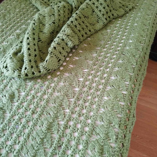 Knitted wool blankets handmade, like new, pack of 2, 130x210 cm