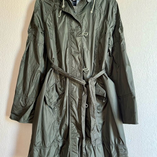 Mango waterproof jacket used, removable hood, green, size S
