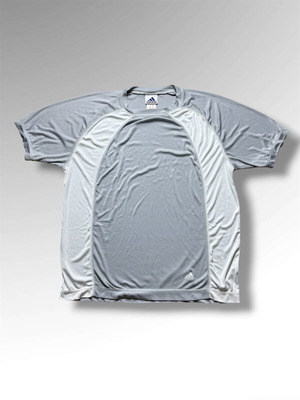 Adidas men's gym top 2000s Large like new, elastic fabric, white and grey