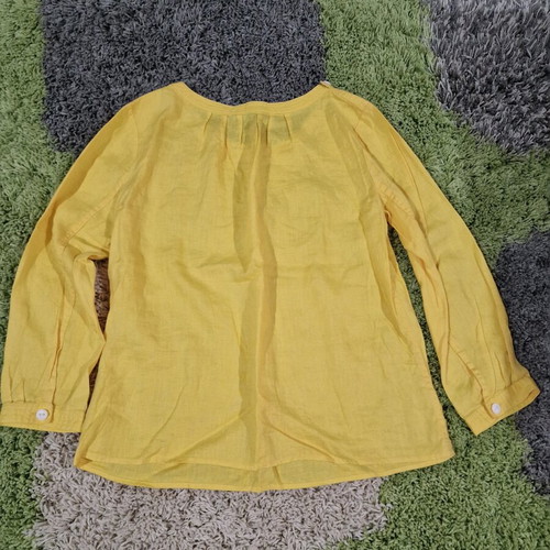 J.Crew women's bright yellow blouse 100% linen size M new