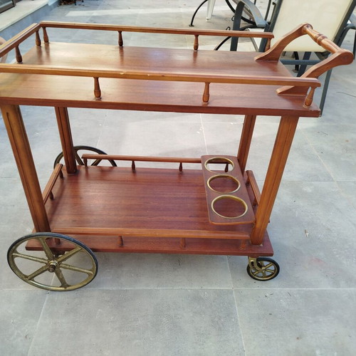 Bar trolley used, solid wood, dimensions 75x84