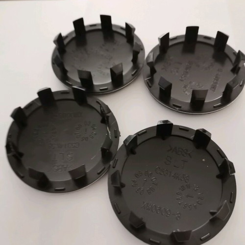 Kia 58mm wheel center caps new, black with red letters