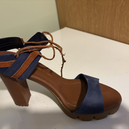 Mourtzi sandals used, brown and blue, size 38