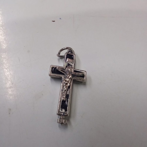 Vintage opening cross pendant talisman 4cm from Jerusalem with screw