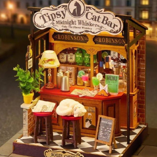 RoLife Tipsy Cat Bar DIY μινιατούρα σπίτι καινούργιο σφραγισμένη συσκευασία