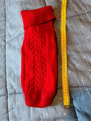 Small red dog sweater like new