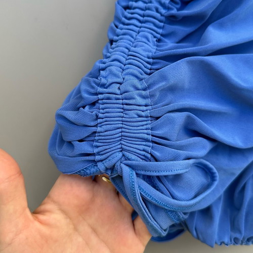 Blue bodycon mini dress with tie up detail like new