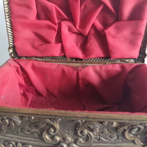 Vintage Italian metal jewelry box early 20th century