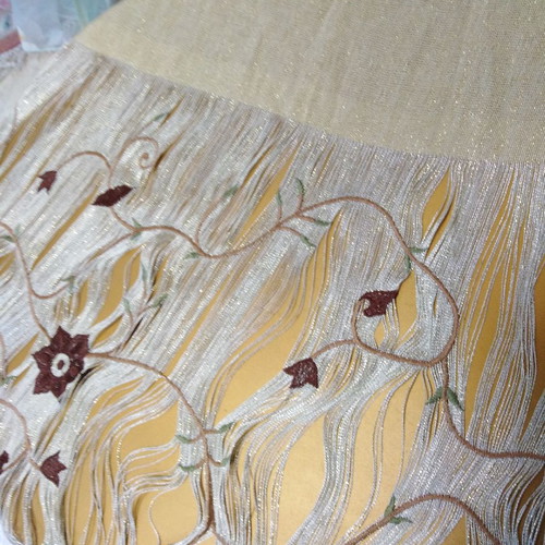 Italian net curtain 1.50x3.00 gold beige new