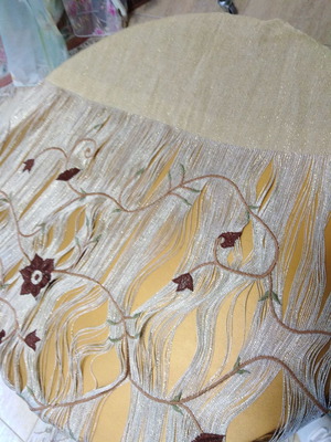 Italian net curtain 1.50x3.00 gold beige new