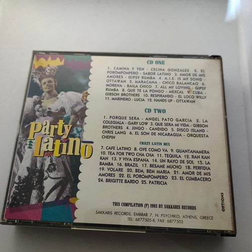 Party Latino double CD like new, Sakkaris Records 1993
