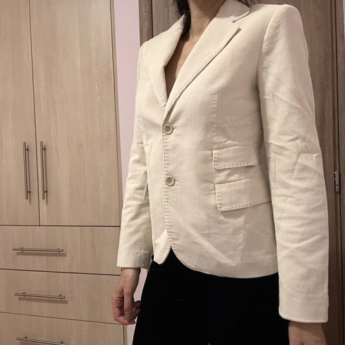 Colori Corduroy Jacket Small White Beige Like New