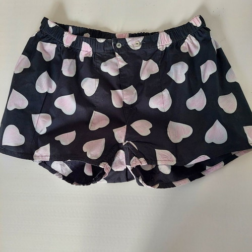 Moschino cotton pajama shorts dark blue with pink hearts, like new, size S