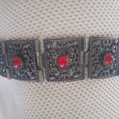 Antique bracelet used, over 80 years old, brass-like material