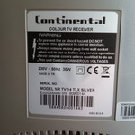Continental small TV used with remote control