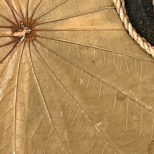 Photo album used with recycled paper, wood and natural leaf