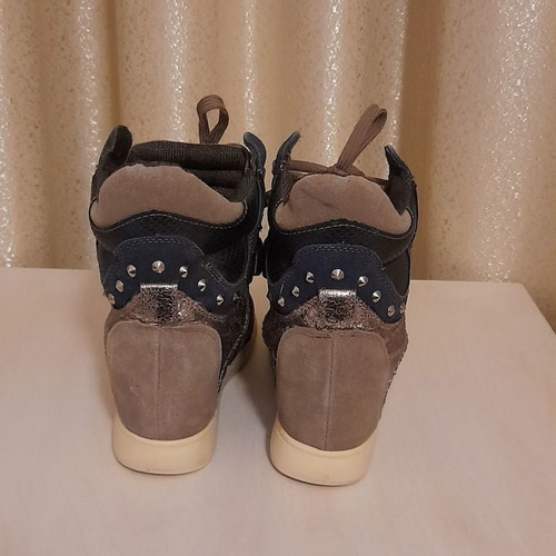 Voi&Noi sneakers boots like new, blue suede, hidden platform, size 39