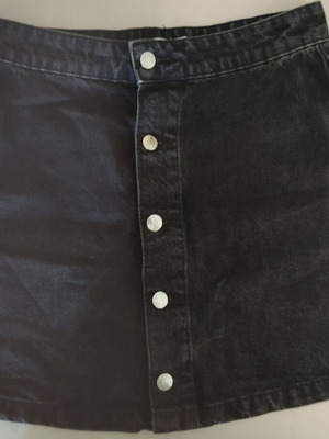 Women's black blue denim mini skirt, size M