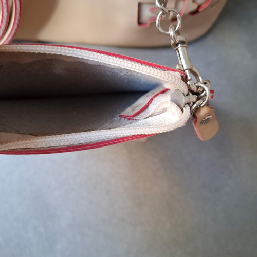 FRNC Nude shoulder bag patent leather with chain detail, like new