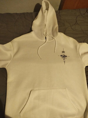 White hoodie like new, size L, white