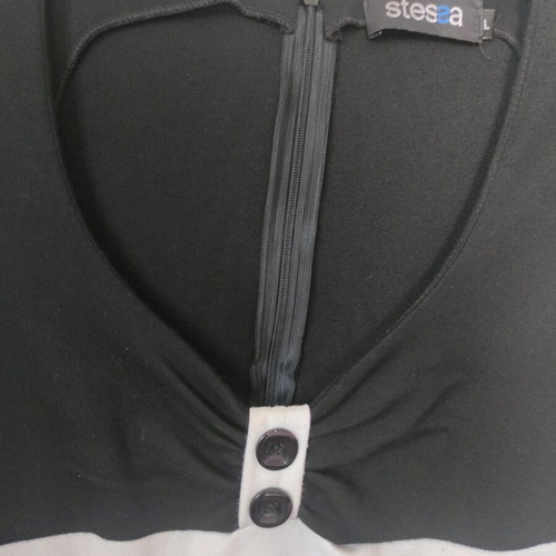 Mini dress like new, black and white with decorative buttons