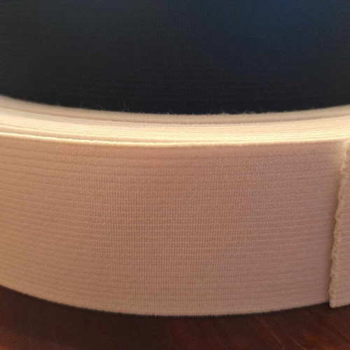 Hard elastic white, 4 cm width, new