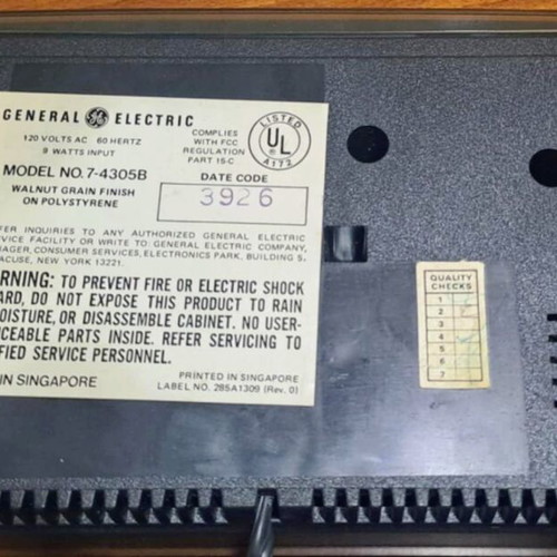 General Electric table clock 7-4305b used, analog, retro