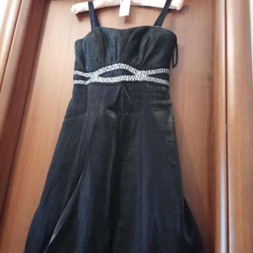 Evening dress new, black and silver, size M