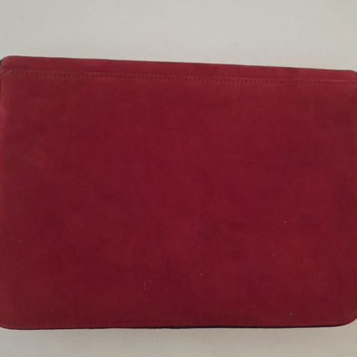 Dune London Red Suede Envelope Clutch Bag