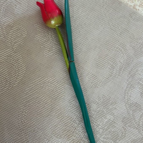 Wooden flowers set of 8, length 23 cm, new