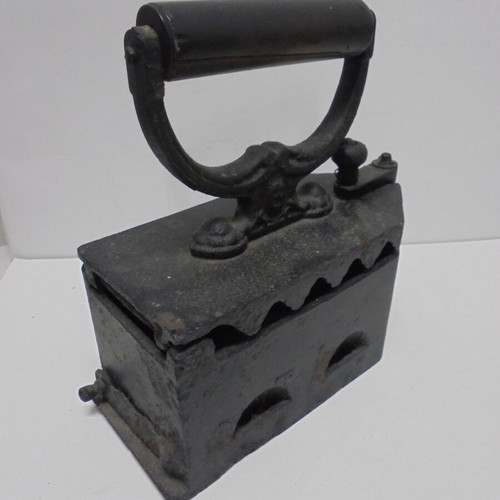 Old cast iron charcoal iron vintage collectible