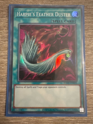 Harpie’s Feather Duster YuGiOh card in perfect condition