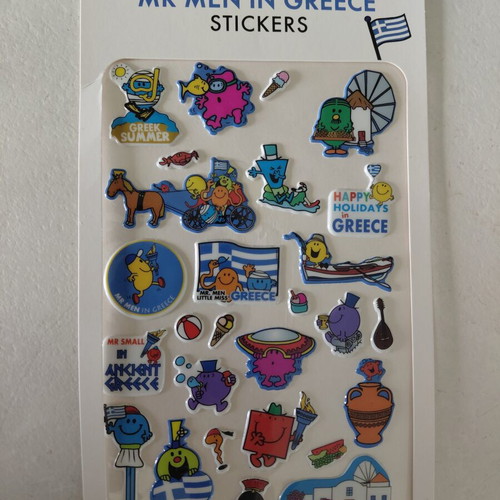 Mr. Men Little Miss Puffy Stickers New, Greek Summer Theme