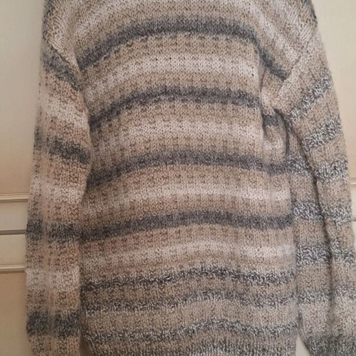 Wool cardigan women new, handmade, size Xlarge, beige-brown