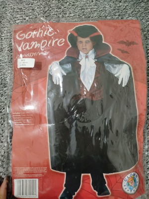 Dracula costume children like new, cape and shirt for ages 5-8