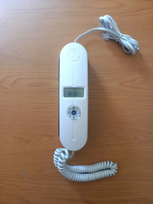 General Electric corded phone used, caller ID, white