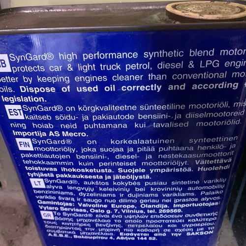 Valvoline Synguard metal 2lt with vintage box and shirt gift
