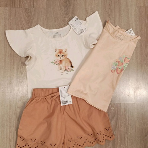 H&M Girls' Summer Set new, beige and brown
