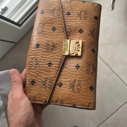 Original MCM Patricia Wallet-on-Chain crossbody bag, cognac