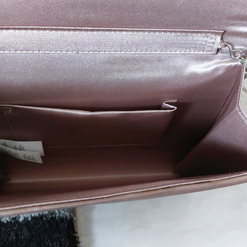 Shoulder bag new with lace and satin fabric pink