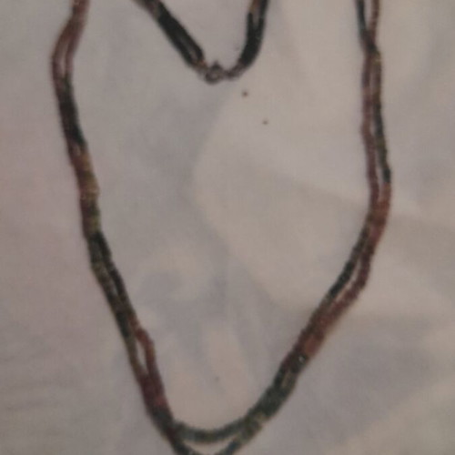 Necklace with 2 strands of colorful beads