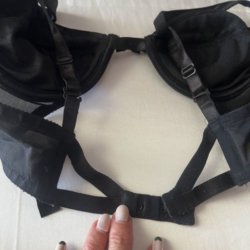Bras extra small used, black satin and white lace set of two