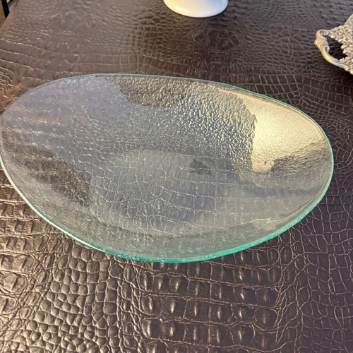 Glass bowl with embossed texture like new