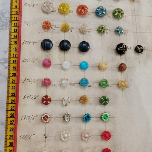 Vintage button sample book from the 1960s used