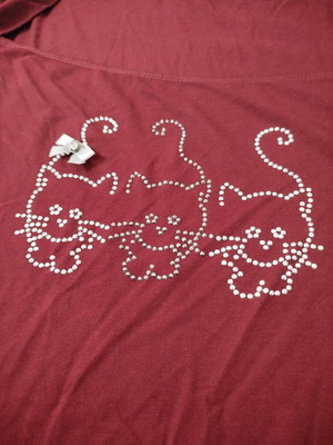 Blouse red 3XL short sleeve with open chest new